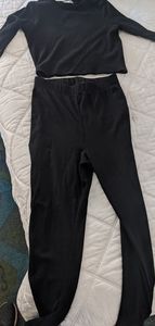 2 piece Reformation set, pants and long sleeve, small mock neck shirt